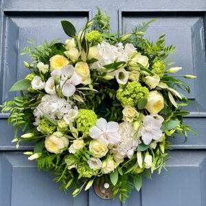 summer Door Wreath in Whites and Cream tones available to order to collect or for delivery in Dublin.
