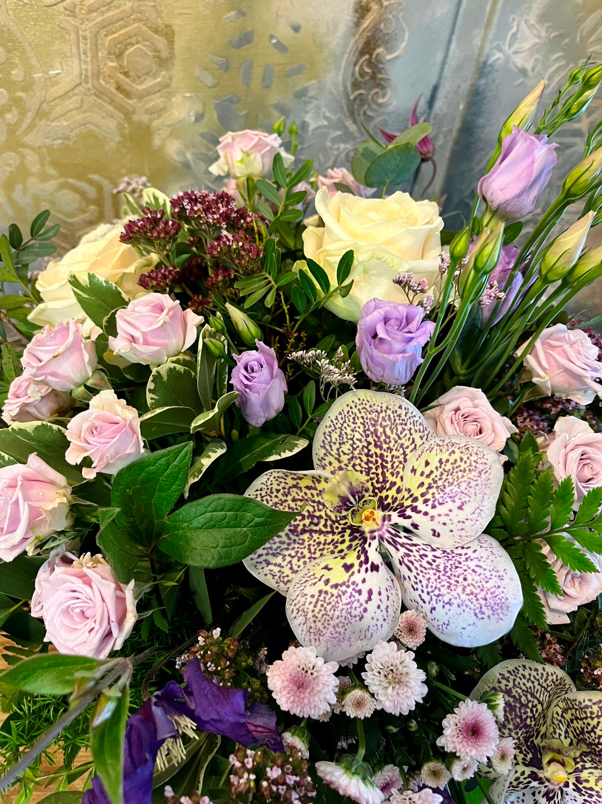 Flower Bouquet in Shades of Lilac and Cream