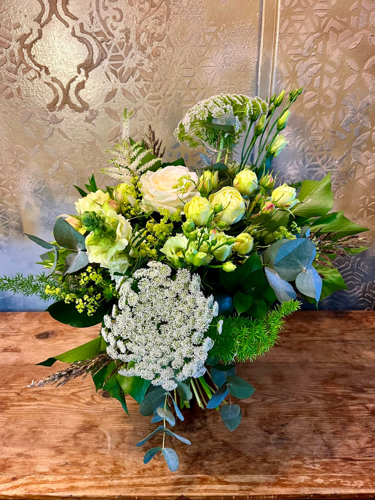 Wild Style Bouquet in Creams, Greens and Whites