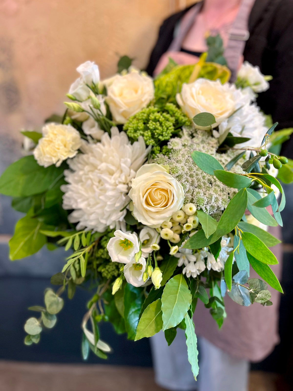 Wild Style Bouquet in Creams, Greens and Whites