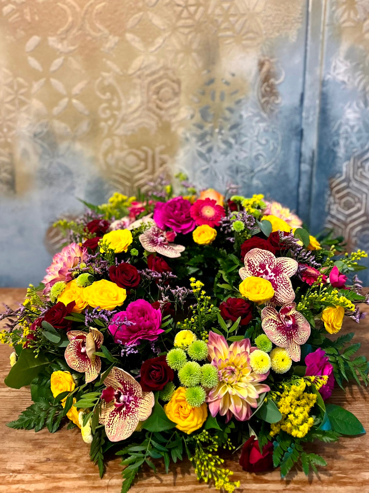 Funeral Wreath in Vibrant Colours