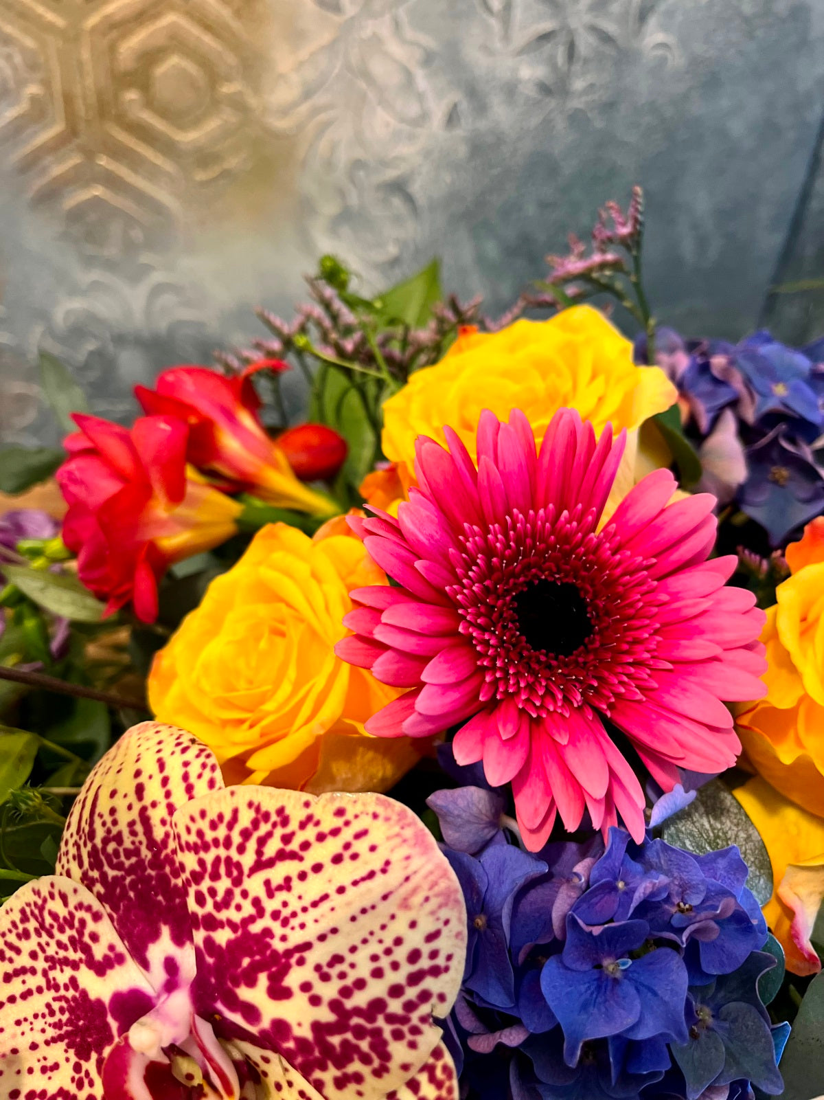 Funeral Spray in Vibrant Colours