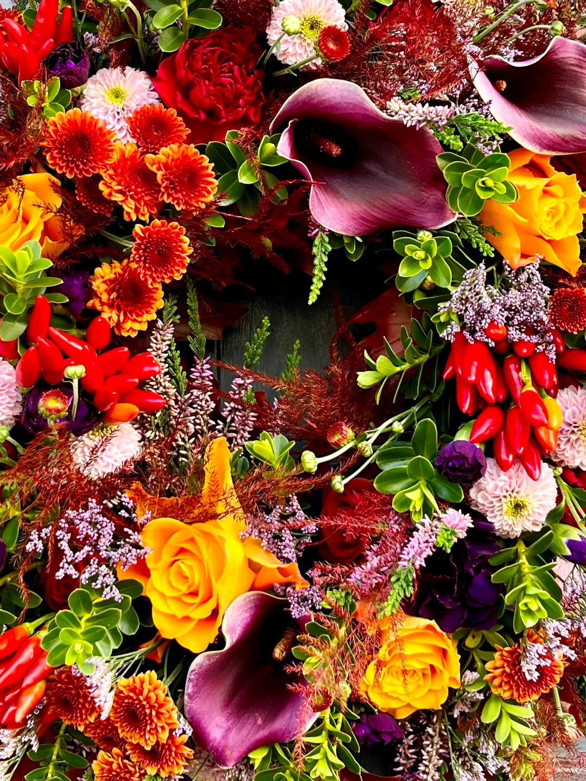 Door Wreath in Autumnal Colours