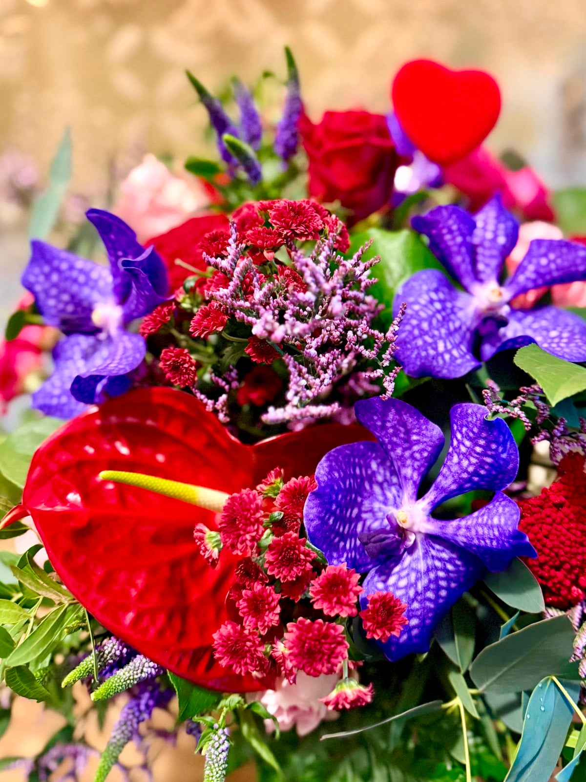 Valentines Hand Tied Flower Bouquet