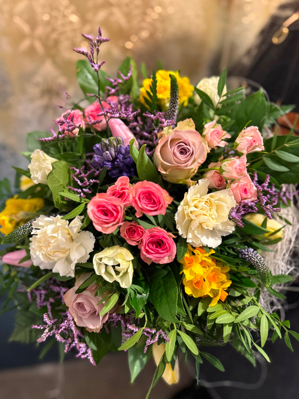 Colourful Spring Flowers in Sisal Frame