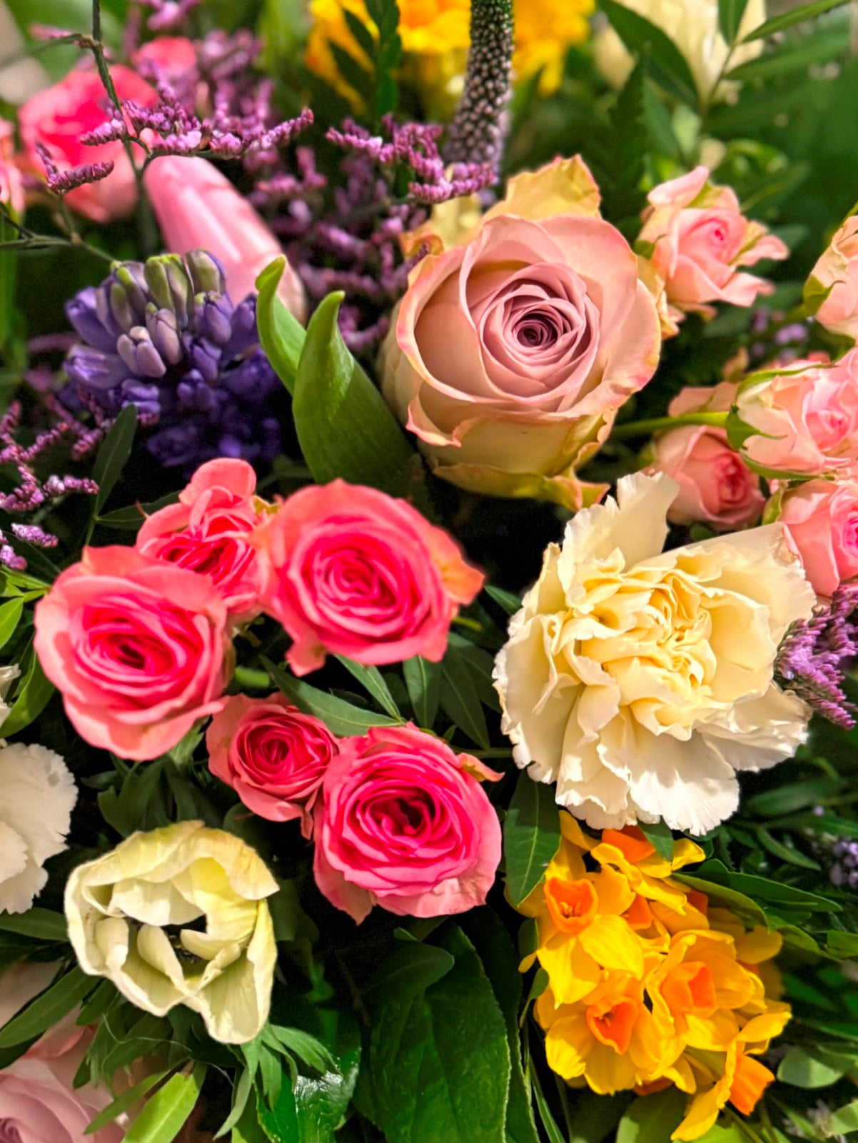 Colourful Spring Flowers in Sisal Frame