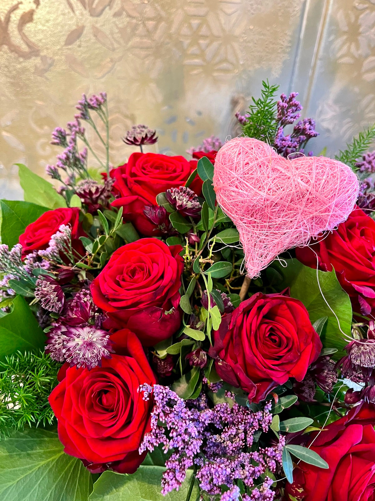 Mothers Day 12 Red Roses in Glass Vase