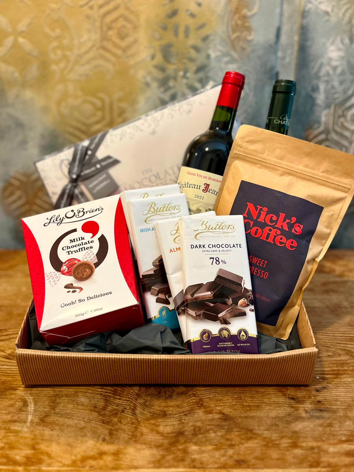 Chocolate Coffee and Wine Gift Hamper